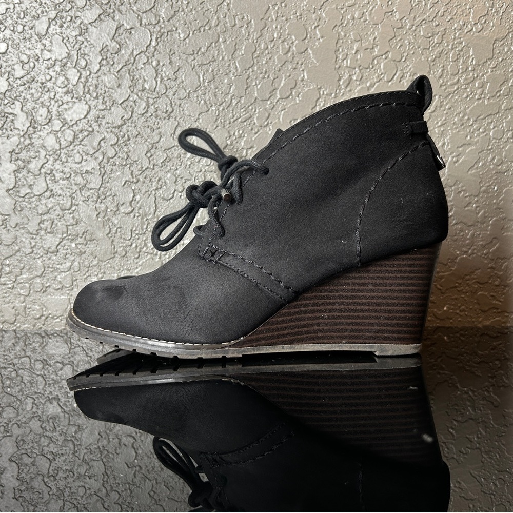 Women's Black Wedge Ankle Boots